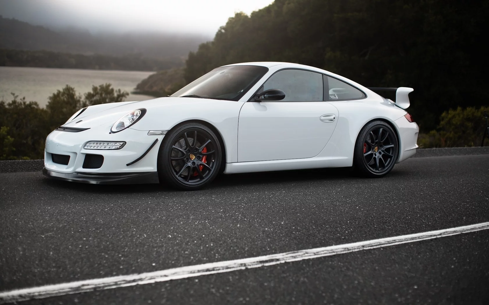 porsche, road, белый, gt3, white, порше, mountains, гт3
