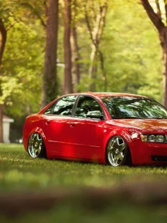 красный, a4, тюнинг, audi, ауди