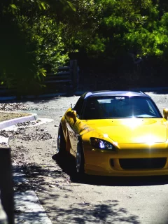 yellow, background, wallpaper, s2000, honda, summer