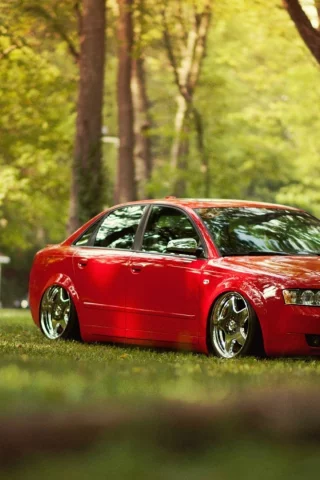 красный, a4, тюнинг, audi, ауди
