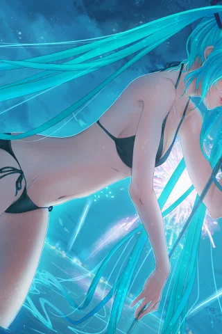 лифчик, девушка, hatsune miku, nou, трусики, art