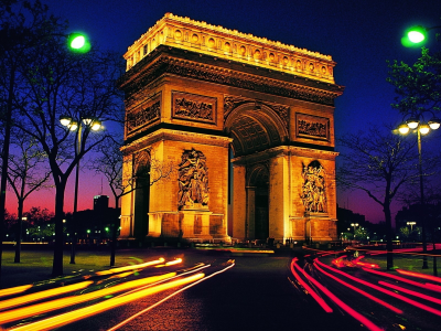 город, триумфальная арка, париж