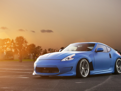 тюнинг, ниссан, blue, nissan, front, синий, 370z