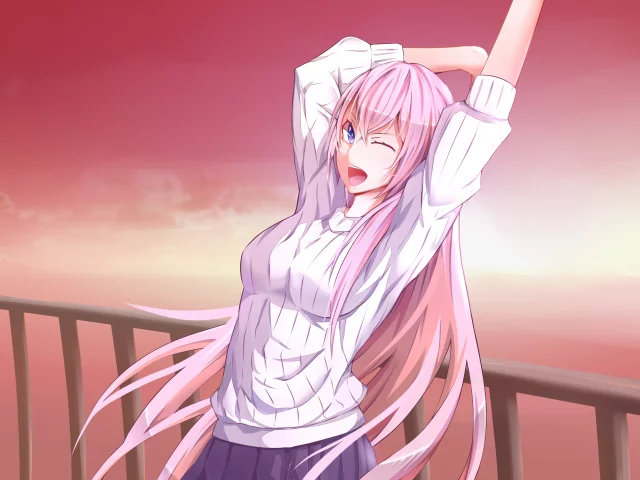 арт, вокалоид, девушка, vocaloid, megurine luka