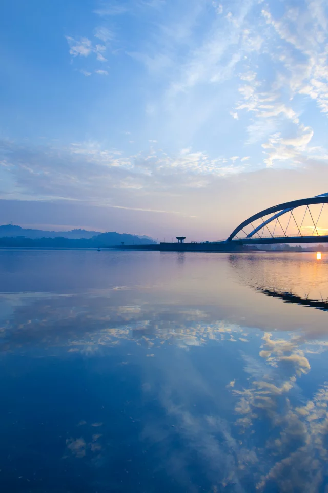 clouds, sky, bridge, malaysia, strait, putrajaya, sunrise, city