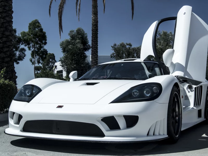 saleen s7, салин с7, sky, white, белый, trees