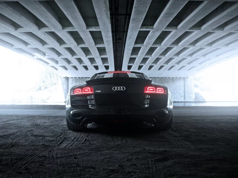 машины, r8, мост, авто, задок, audi