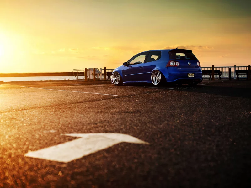 rear, golf, фольксваген, blue, volkswagen, гольф, r32