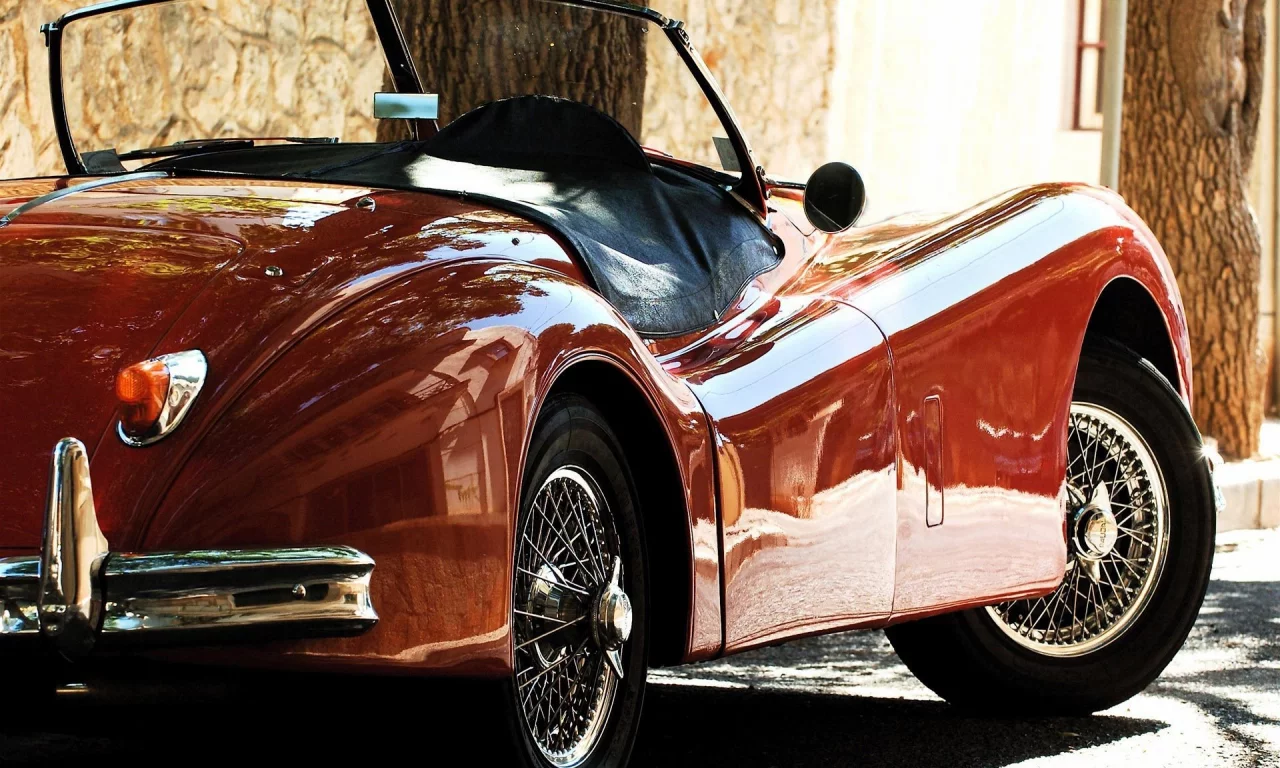 1954, xk140, jaguar, красный, кабриолет, retro