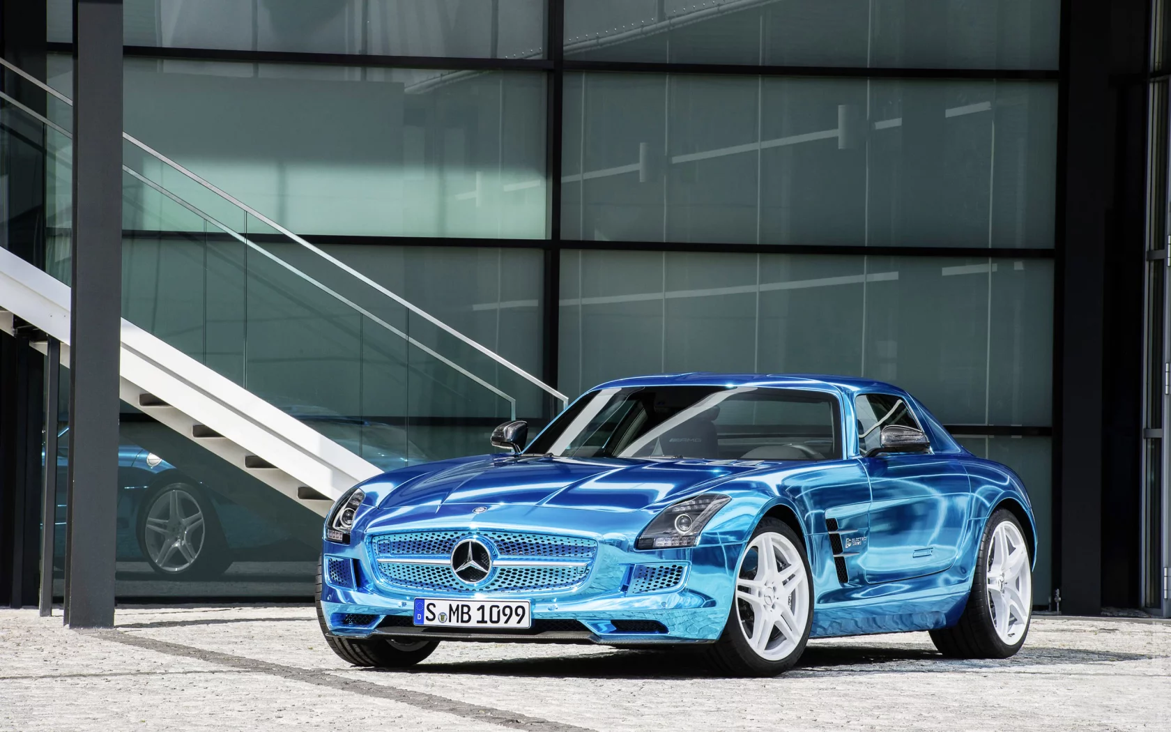 синий, amg, coupe, sls