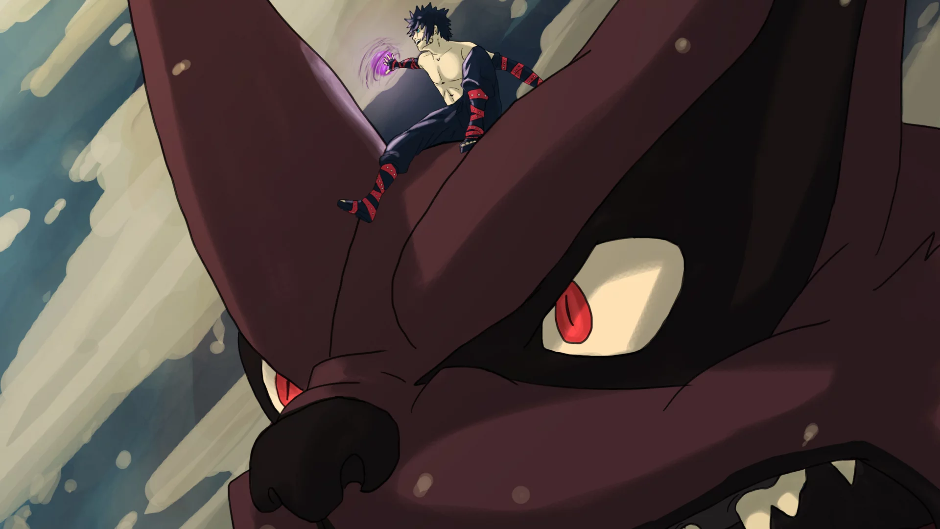 naruto, kyuubi, uzumaki naruto, парень, аниме, арт