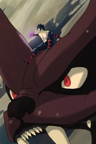 naruto, kyuubi, uzumaki naruto, парень, аниме, арт