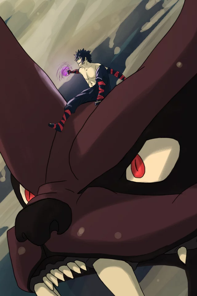 naruto, kyuubi, uzumaki naruto, парень, аниме, арт