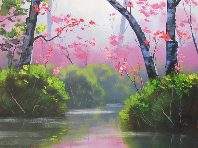 вода, озеро, осень, artsaus, арт, деревья