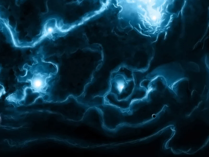 blue sun, light, clouds, planets