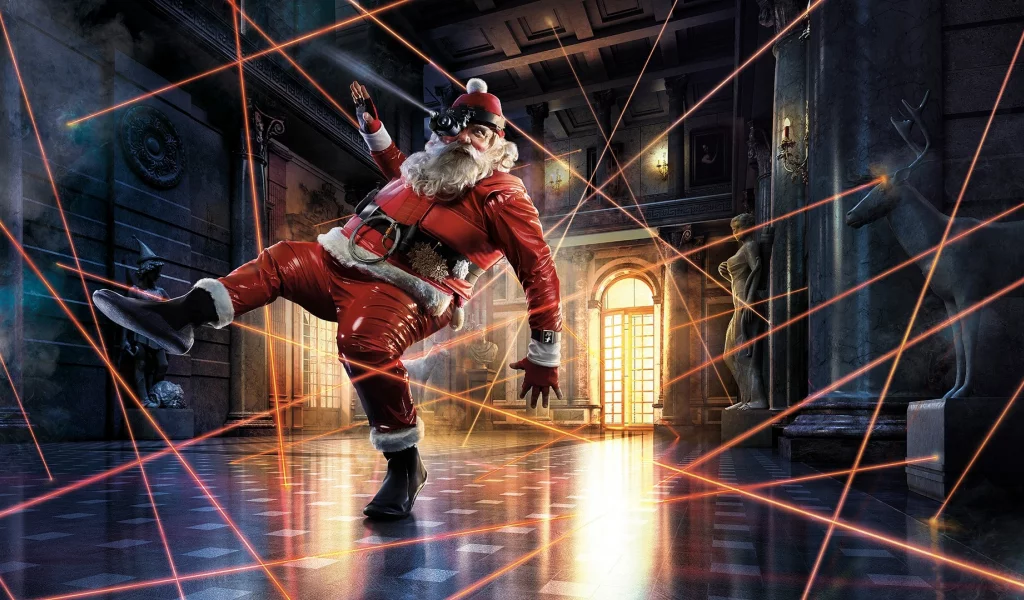 break inside, , Santa Claus, artwork, breaking, Old Man, castles, thief, lasers, situation, night