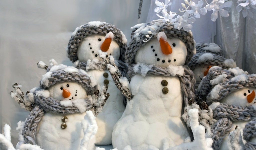 рождественские, снеговики, Christmas, winter, scarfs, шарфы, зима, snowmen