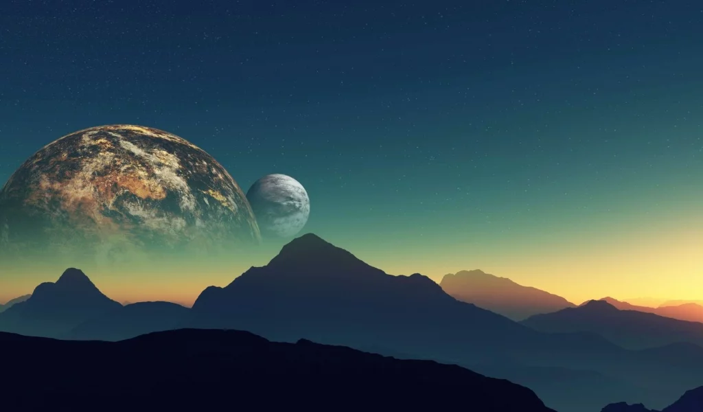 mountains, landscapes, планеты, planets, произведения искусства, artwork, цифровое искусство, горы, digital art, пейзажи