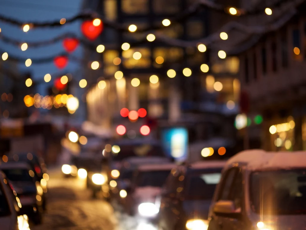 ночь, christmas rush, город