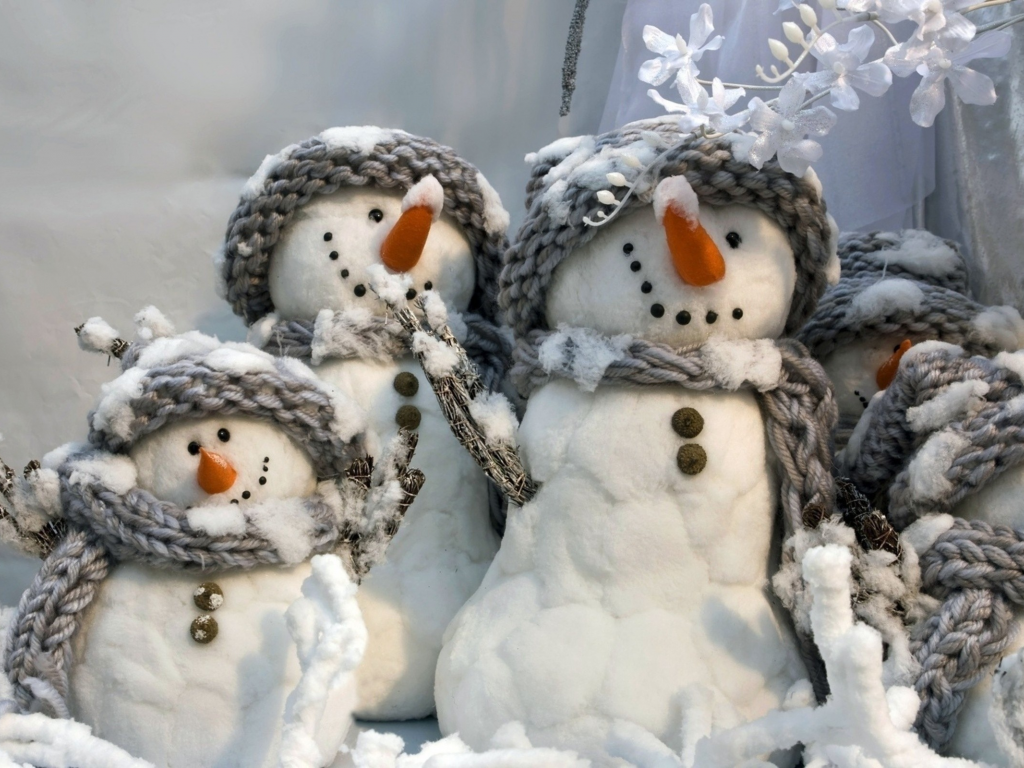 рождественские, снеговики, Christmas, winter, scarfs, шарфы, зима, snowmen