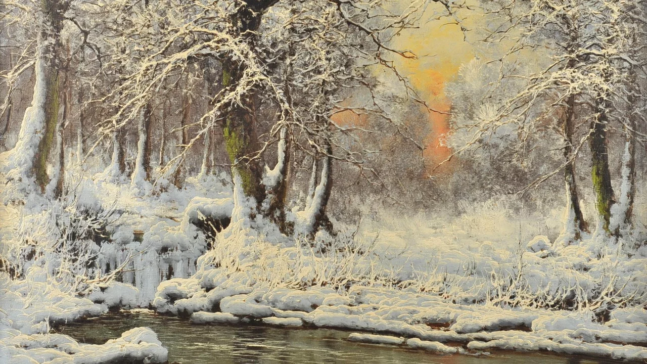 laszlo neogrady, венгрия, пейзаж, зима, лед