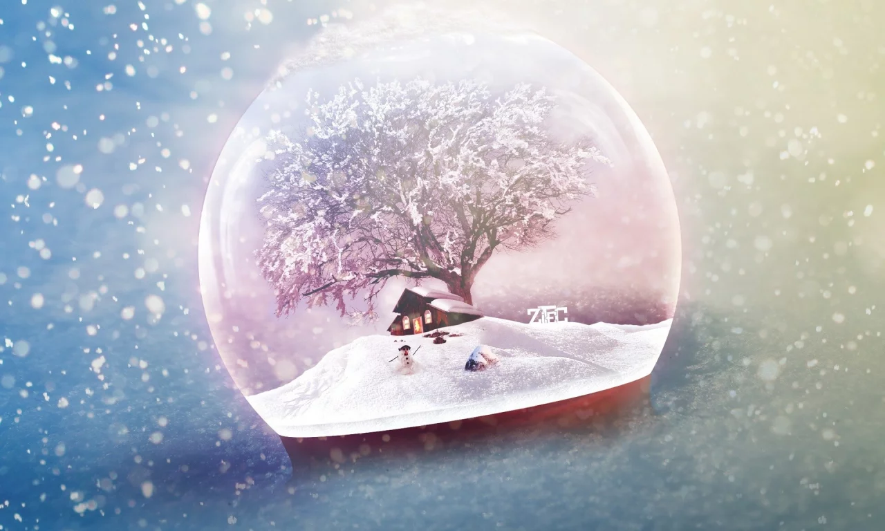 frost, globe, snow, December, 