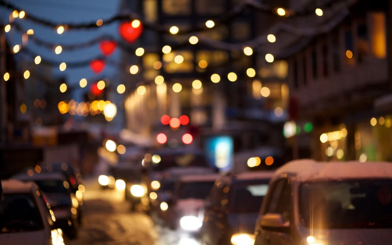 ночь, christmas rush, город