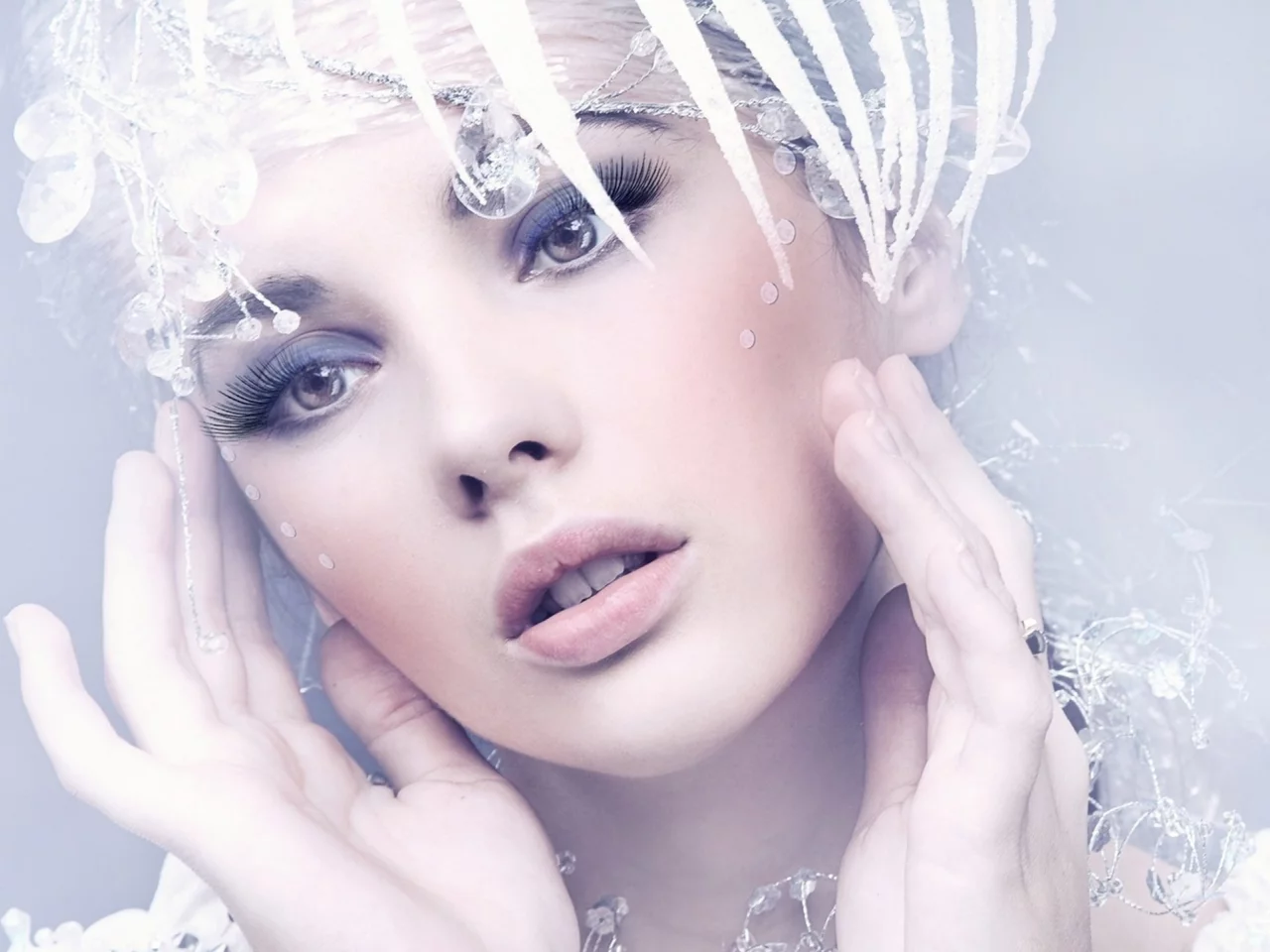 , digital art, make-up, CGI, women