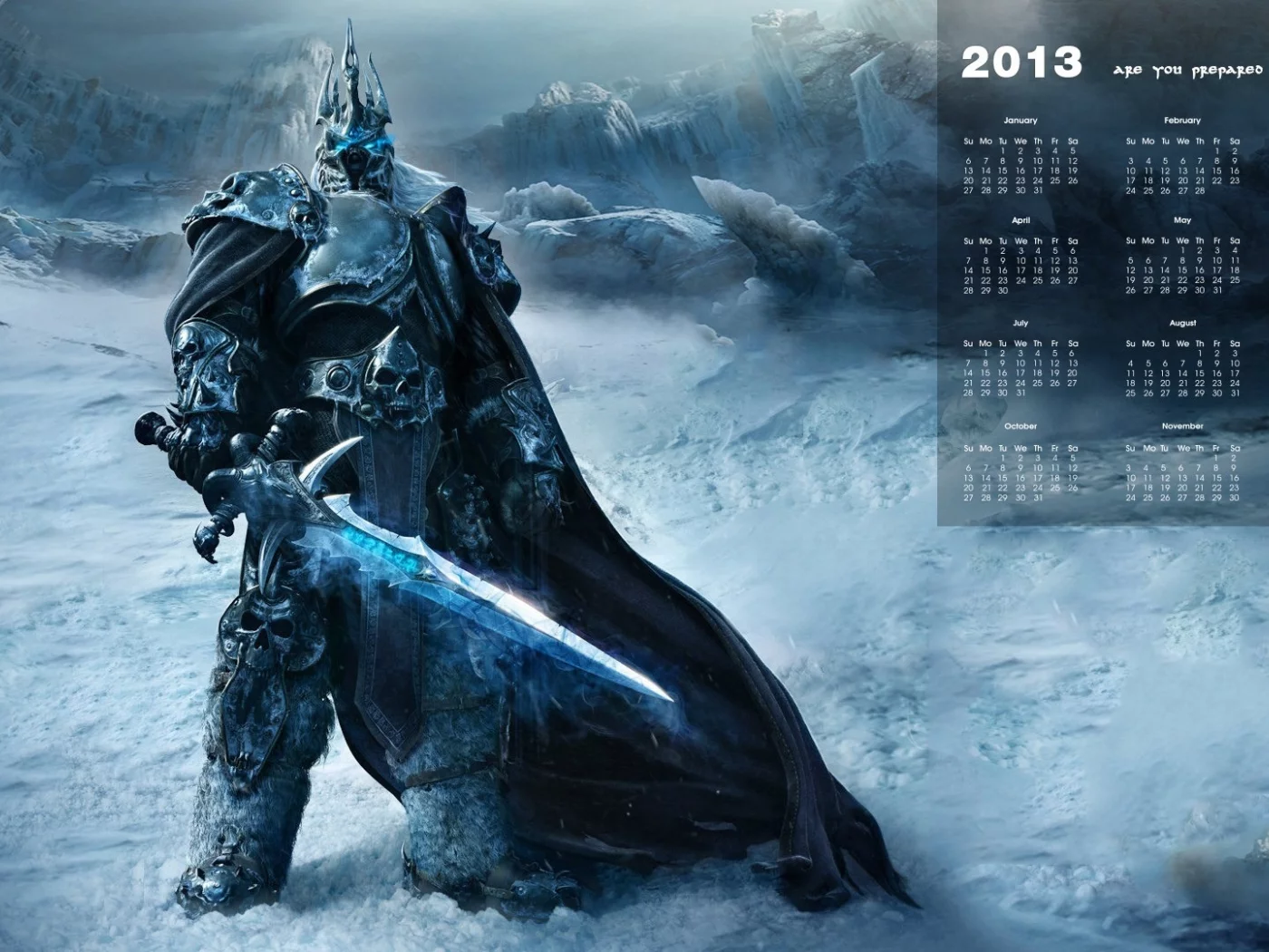 , 2013, Lich King, calendar, World of Warcraft