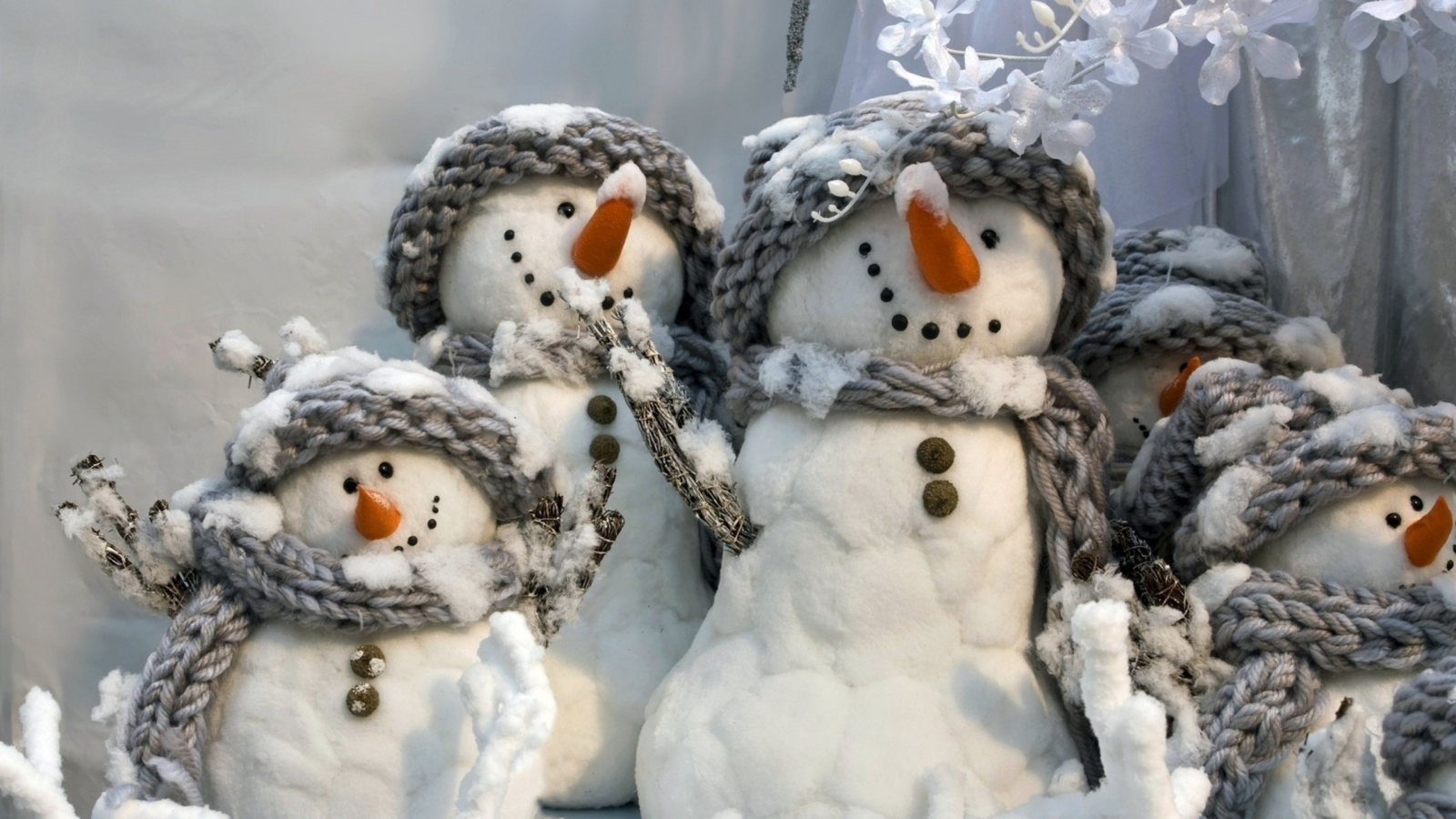 рождественские, снеговики, Christmas, winter, scarfs, шарфы, зима, snowmen