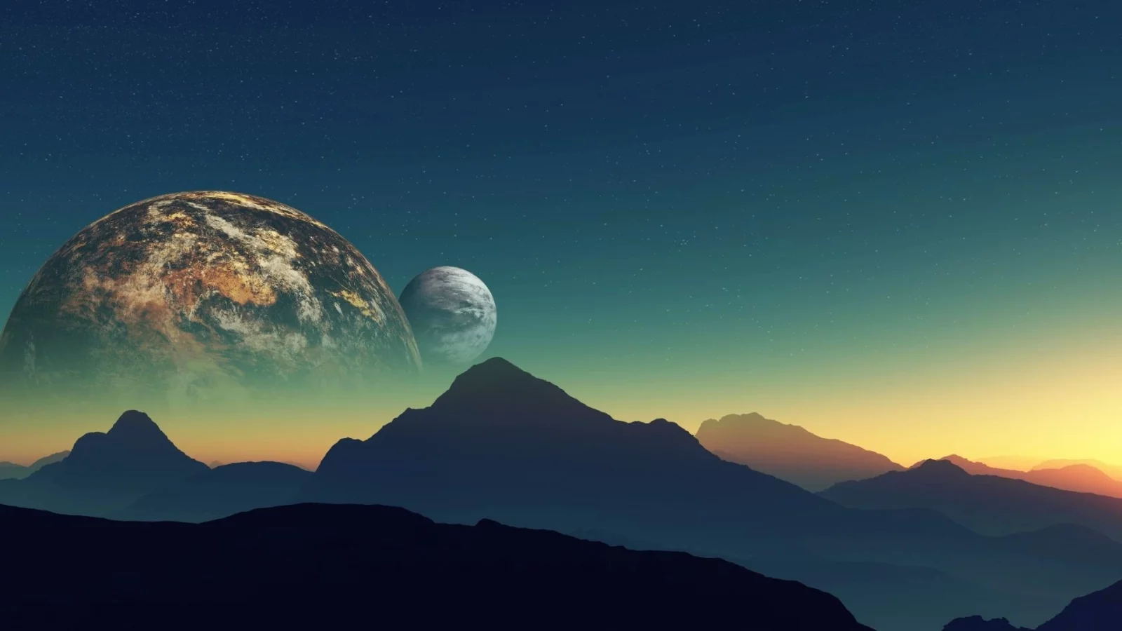 mountains, landscapes, планеты, planets, произведения искусства, artwork, цифровое искусство, горы, digital art, пейзажи