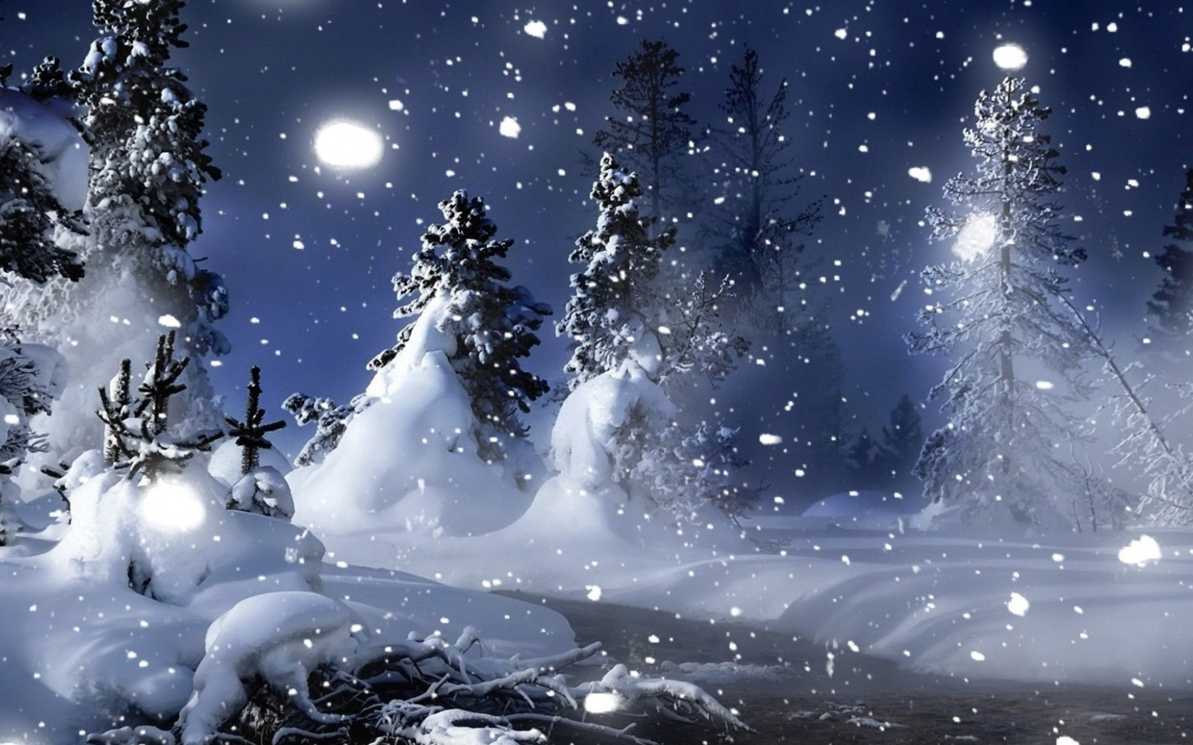 сосны, snow, pine trees, снег