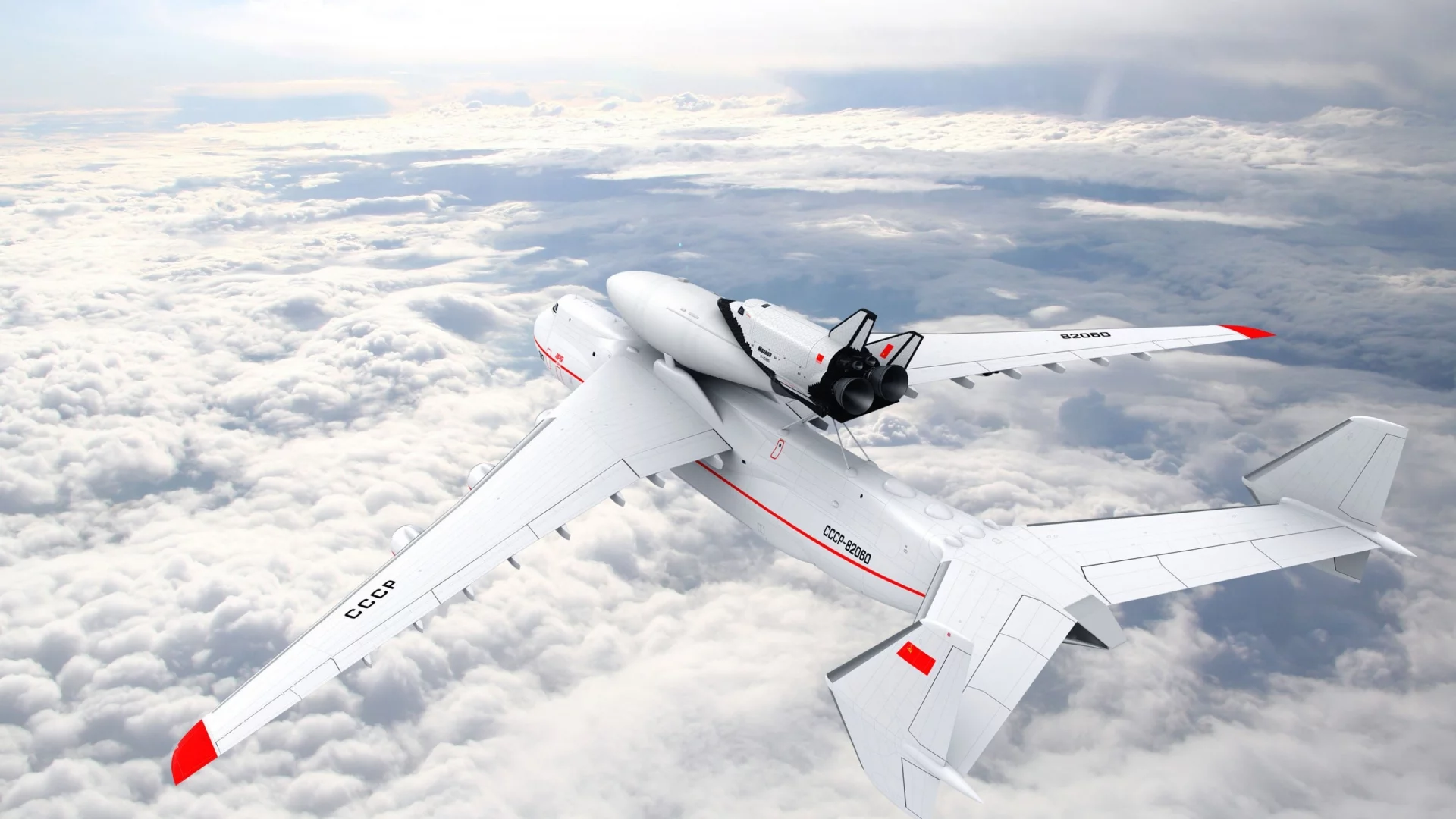 транспортных средств, aircraft, Buran shuttle, советские, fake, облака, Буран трансфер, самолет, vehicles, подделка, clouds, Antonov An-225, Soviet, Ан -225