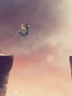 boys, Солнце, скалы, cliffs, jump, jumping, ребята, Sun, прыжки, прыгайте