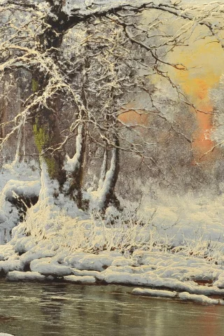 laszlo neogrady, венгрия, пейзаж, зима, лед