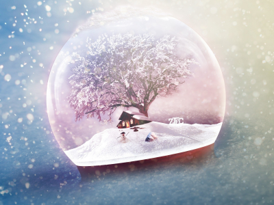 frost, globe, snow, December, 