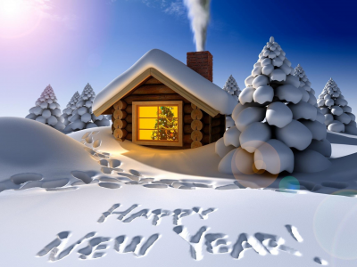 снег, кабины, Новый год, snow, cabin, New Year