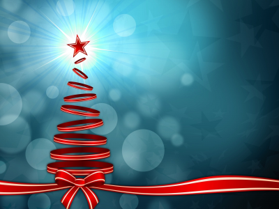 елка, ленты, боке, bokeh, ribbons, blue, синий, красный, red, Christmas tree