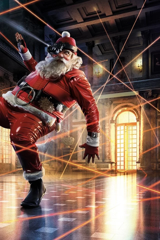 break inside, , Santa Claus, artwork, breaking, Old Man, castles, thief, lasers, situation, night