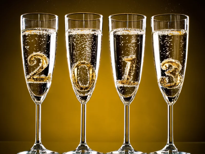 New Year, , Champagne, glasses
