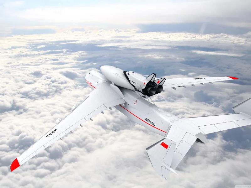 транспортных средств, aircraft, Buran shuttle, советские, fake, облака, Буран трансфер, самолет, vehicles, подделка, clouds, Antonov An-225, Soviet, Ан -225