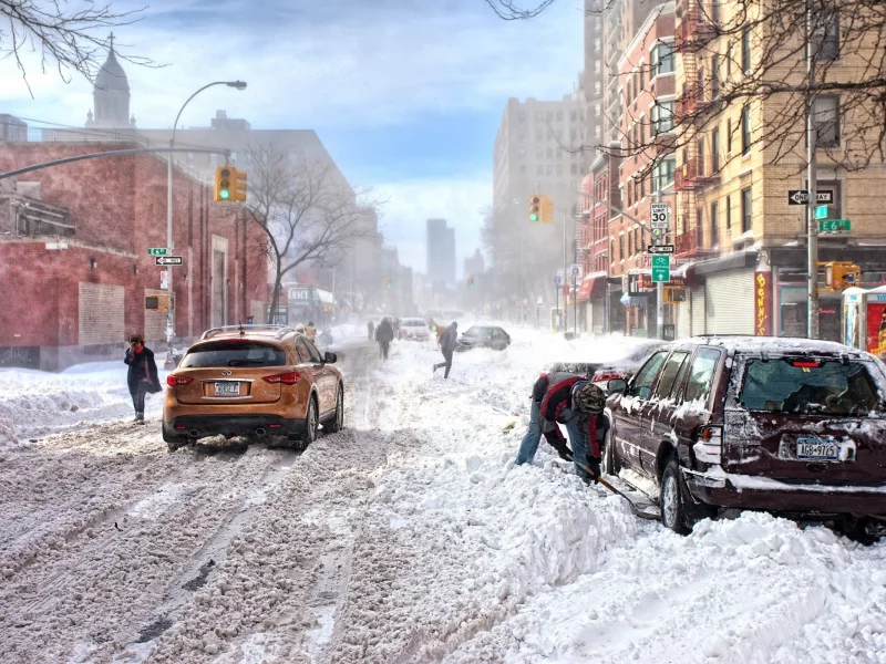 artistic, , street, winter, traffic, snow, cars, people
