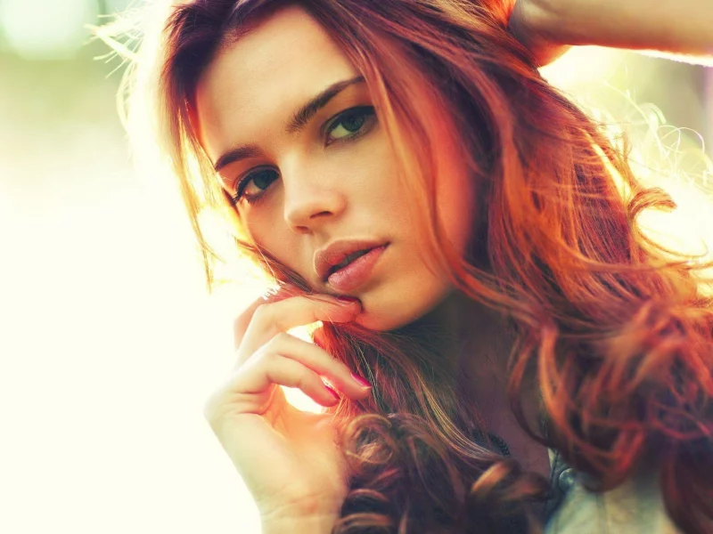women, eyes, nature, red, , people, redheads