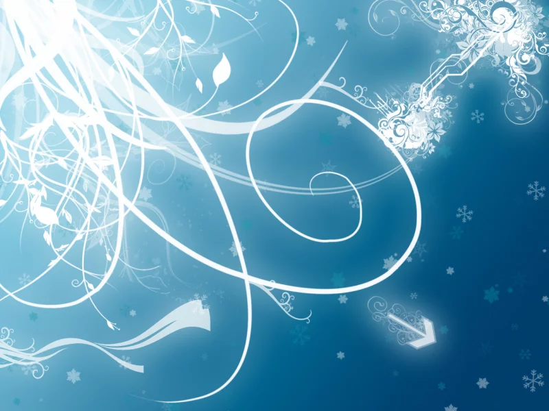 snowflakes, arrows, snow, blue, flourish, 