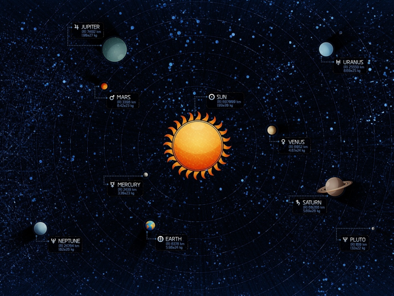 Солнечная система, planets, Земля, Солнце, data, Earth, Solar System, планеты, Sun, данные