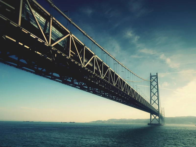 природа, ниже, nature, below, Akashi Kaikyo bridge, landscapes, мосты, пейзажи, небо, Akashi Kaikyo моста, вода, bridges, colors, water, sky, цветы