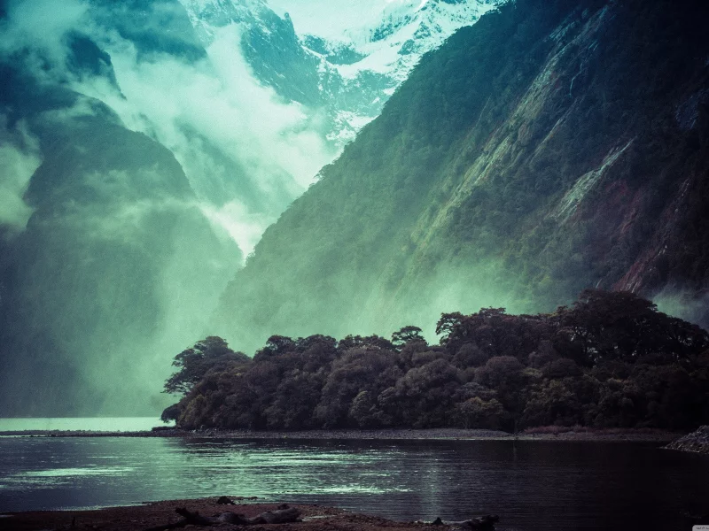 lakes, mountains, nature, snow, 