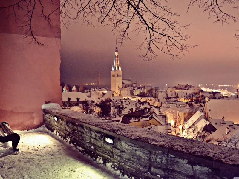 panorama, Tallinn, snow, winter, 