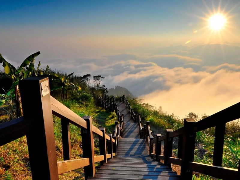 nature, Sun, clouds, skyscapes, пейзажи, stairways, лестницы, солнце, landscapes, природа, облака
