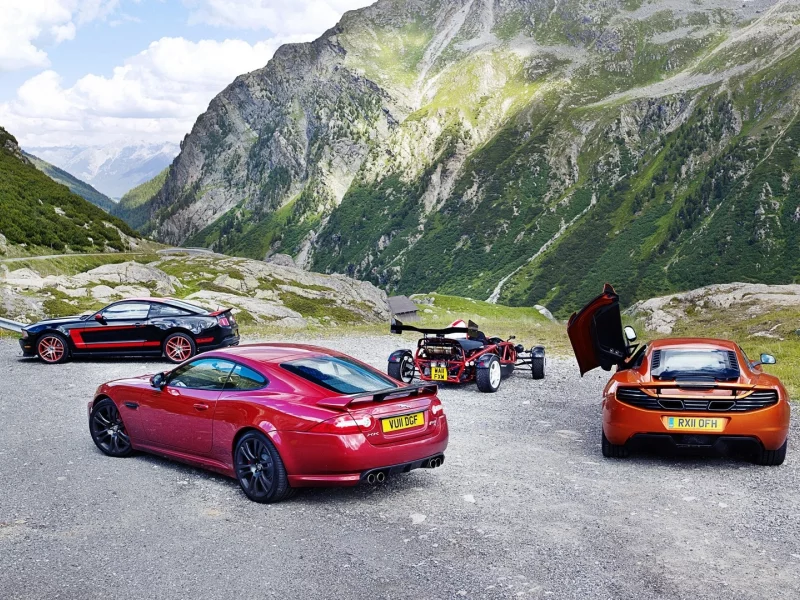 Jaguar, McLaren, Ford Mustang Boss 302, Ford Mustang, Ford, BAC mono, Jaguar XKR-S, McLaren MP4-12C, vehicles, , roads, mountains, cars